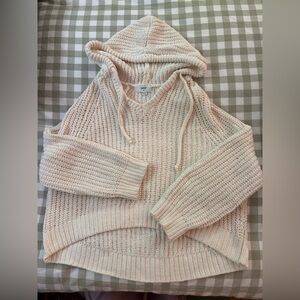 aerie Cream V-Neck Sweater Cozy Knit Style